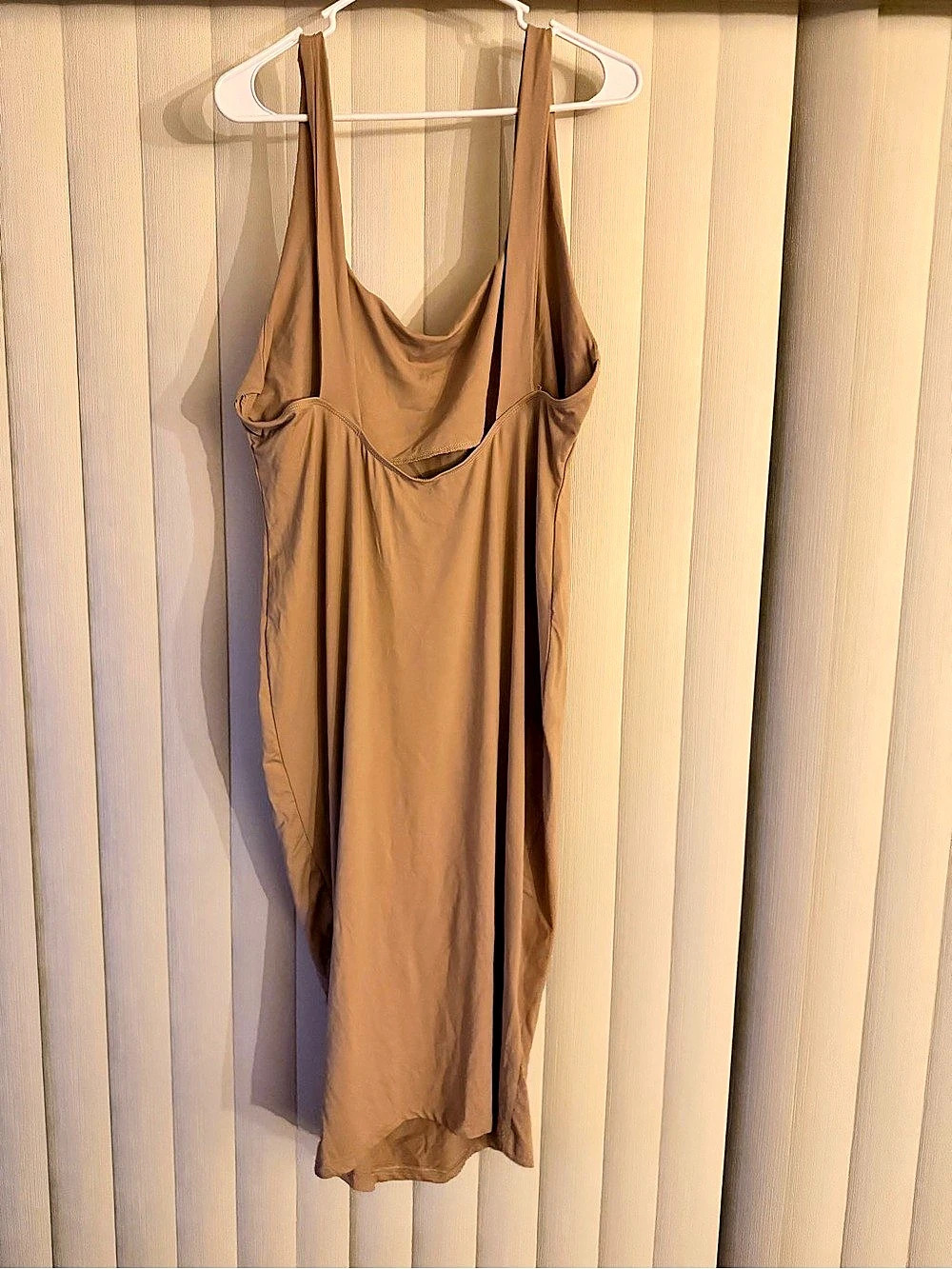 Shein Rib Tank Midi Dress Brown
